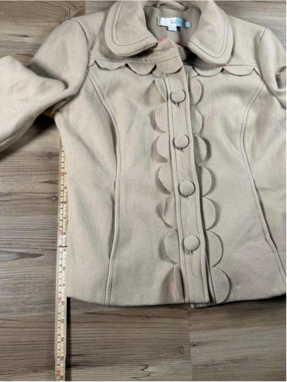 cream wool-blend cropped jacket by Boden sz 4 - Picture 5 of 10